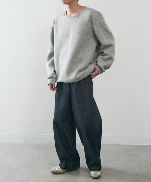 KNOCKER(ノッカー)の「【KNOCKER】Heavyweight Fleece Sweatshirt ヘビーウェイト フリース プルオーバースウェット トレーナー 裏起毛 オーバーサイズ SWS1000 UNTR(スウェット・メンズ・チャコールグレー/グレー/ブラック・M/L/XL)」の4枚目の写真
