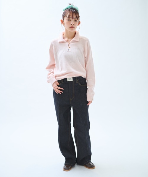 common gull products.（コモンガルプロダクツ）の「真ん中にある山のパンツ（デニムパンツ・レディース・インディゴブルー/ダークブラウン系・SMALL/MEDIUM/LARGE）」の3枚目の写真