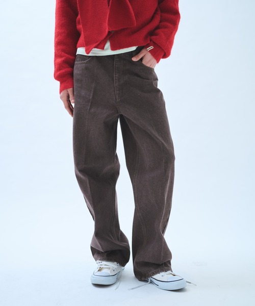 common gull products.（コモンガルプロダクツ）の「真ん中にある山のパンツ（デニムパンツ・レディース・インディゴブルー/ダークブラウン系・SMALL/MEDIUM/LARGE）」の18枚目の写真