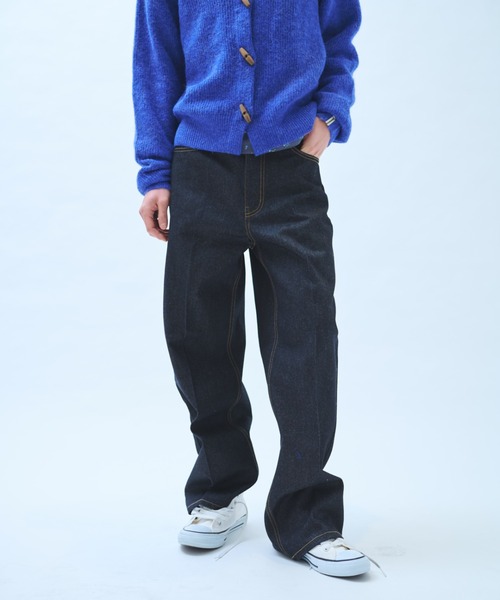 common gull products.（コモンガルプロダクツ）の「真ん中にある山のパンツ（デニムパンツ・レディース・インディゴブルー/ダークブラウン系・SMALL/MEDIUM/LARGE）」の7枚目の写真