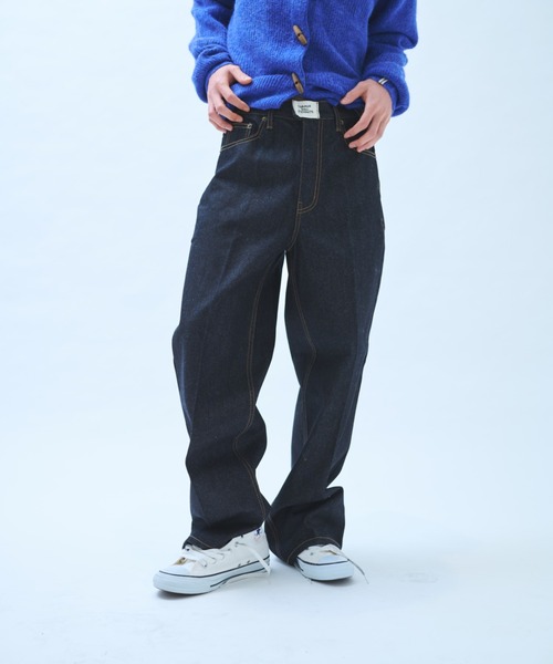 common gull products.（コモンガルプロダクツ）の「真ん中にある山のパンツ（デニムパンツ・レディース・インディゴブルー/ダークブラウン系・SMALL/MEDIUM/LARGE）」の8枚目の写真