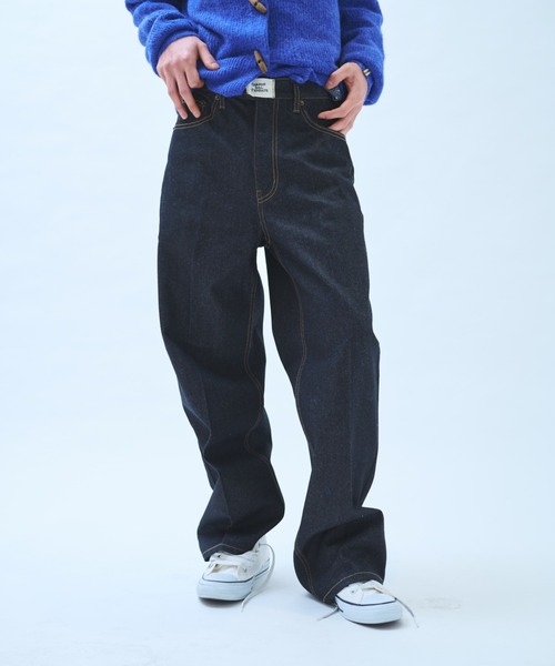 common gull products.（コモンガルプロダクツ）の「真ん中にある山のパンツ（デニムパンツ・レディース・インディゴブルー/ダークブラウン系・SMALL/MEDIUM/LARGE）」の9枚目の写真