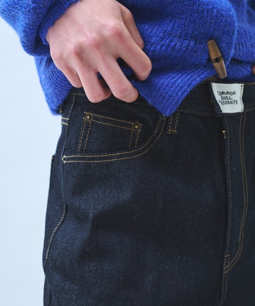 common gull products.（コモンガルプロダクツ）の「真ん中にある山のパンツ（デニムパンツ・レディース・インディゴブルー/ダークブラウン系・SMALL/MEDIUM/LARGE）」の11枚目の写真