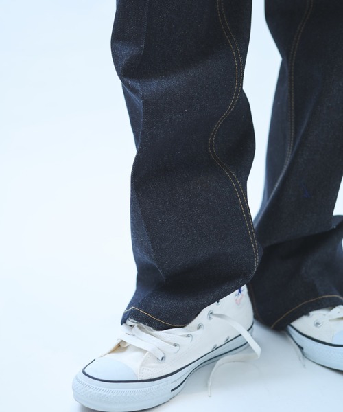 common gull products.（コモンガルプロダクツ）の「真ん中にある山のパンツ（デニムパンツ・レディース・インディゴブルー/ダークブラウン系・SMALL/MEDIUM/LARGE）」の12枚目の写真