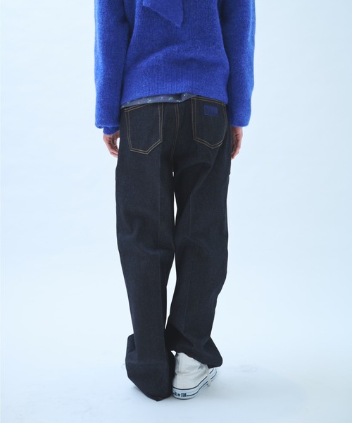 common gull products.（コモンガルプロダクツ）の「真ん中にある山のパンツ（デニムパンツ・レディース・インディゴブルー/ダークブラウン系・SMALL/MEDIUM/LARGE）」の13枚目の写真