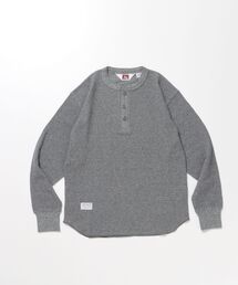 BEN DAVIS/WHITE LABEL | 【BEN DAVIS(ベンデイビス)】WAFFLE L/S HENLEY / ヘンリー ワッフル オーバーサイズ 長袖 レイヤード(Tシャツ/カットソー)