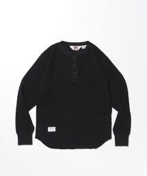 BEN DAVIS/WHITE LABEL | 【BEN DAVIS（ベンデイビス）】WAFFLE L/S HENLEY / ヘンリー ワッフル オーバーサイズ 長袖 レイヤード(Tシャツ/カットソー)