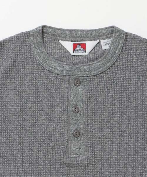 BEN DAVIS/WHITE LABEL（ベンデイビス ホワイトラベル）の「WAFFLE L/S HENLEY（Tシャツ/カットソー・メンズ・オフホワイト/グレー/ブラック・X-LARGE/LARGE/MEDIUM）」の11枚目の写真