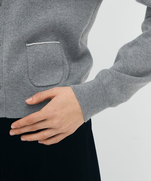 コットンカシミヤ パールポケットカーディガン（カーディガン/ボレロ