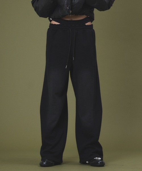 dispark（ディスパーク）の「DISPARK/ウエストカットカーブスウェットパンツ（スウェットパンツ・レディース・杢グレー/スミクロ・FREE）」の2枚目の写真