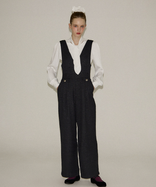 SALON DE YOHN(サロンドヨーン)の「Tweed Jumpsuit_ Black(つなぎ/オールインワン・レディース・その他・MEDIUM)」の1枚目の写真