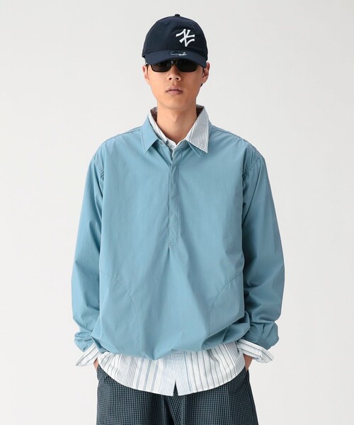 BEAMS(ビームス)の「テック プルオーバー シャツ(シャツ/ブラウス・メンズ・オリーブ/ブラック/ブルー系その他/カーキ・XL/L/M/S)」の19枚目の写真
