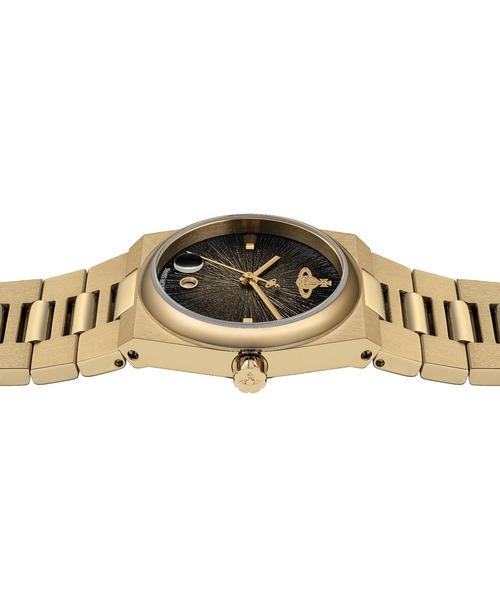 Vivienne Westwood(ヴィヴィアンウエストウッド)の「「Vivienne Westwood/ヴィヴィアン・ウエストウッド」ホクストン - レディース ブラック ダイヤル & ゴールド ブレスレット(アナログ腕時計・レディース・ゴールド・32mm)」の4枚目の写真
