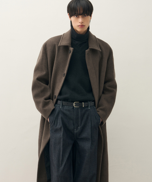 DRAW FIT（ドローフィット）の「プレミアピュアウールバルマカンコート[MELANGE BROWN]（チェスターコート・メンズ・その他・LARGE/MEDIUM/X-LARGE）」の2枚目の写真