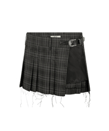 LECYTO（レシト）の「Layered Short Check Skirt_[Charcoal]（その他パンツ）」
