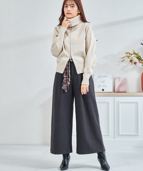 MISCH MASCH(ミッシュマッシュ)の「ZOZO限定 ダブルジップニットカーディガン(カーディガン/ボレロ・レディース・アイボリー/ネイビー・フリ-)」の13枚目の写真