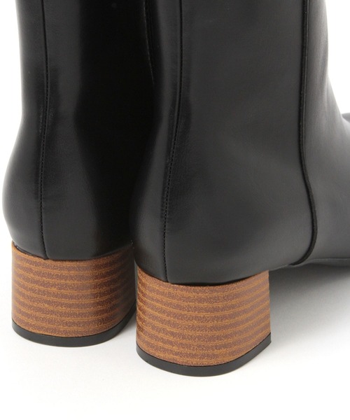 studio CLIP（スタディオクリップ）の「スクエアプレーンヒールブーツ（ブーツ・レディース・ブラック/アイボリー・MEDIUM/LARGE）」の4枚目の写真