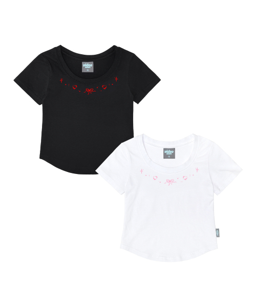 Video Jockey（ビデオジョッキー）の「サラサラクロップTシャツ[ホワイト]（Tシャツ/カットソー・レディース・ホワイト・FREE）」の2枚目の写真
