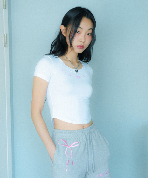 Video Jockey（ビデオジョッキー）の「サラサラクロップTシャツ[ホワイト]（Tシャツ/カットソー・レディース・ホワイト・FREE）」の3枚目の写真
