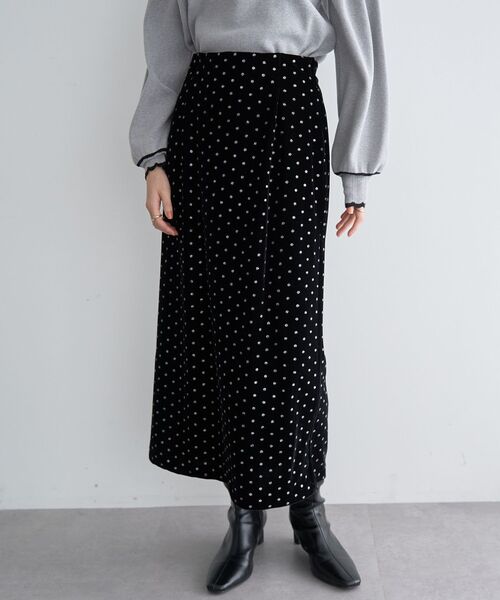 YECCA VECCA（イェッカヴェッカ）の「グリッタードットベロアナロースカート（スカート・レディース・ブラック/ブラウン・FREE）」の14枚目の写真