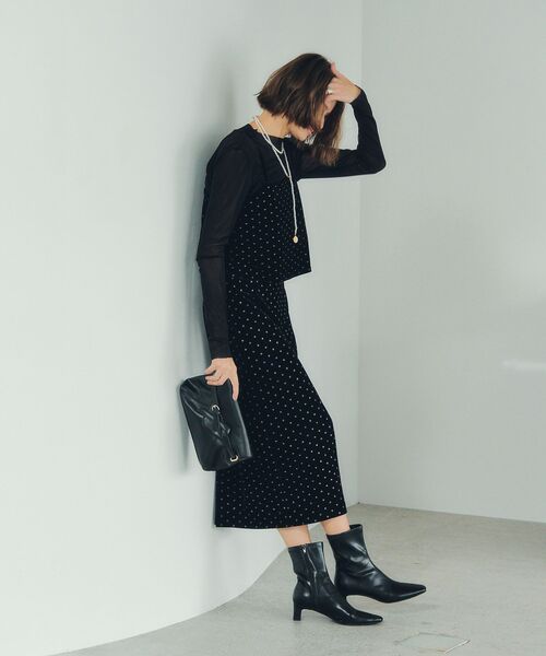 YECCA VECCA（イェッカヴェッカ）の「グリッタードットベロアナロースカート（スカート・レディース・ブラック/ブラウン・FREE）」の15枚目の写真