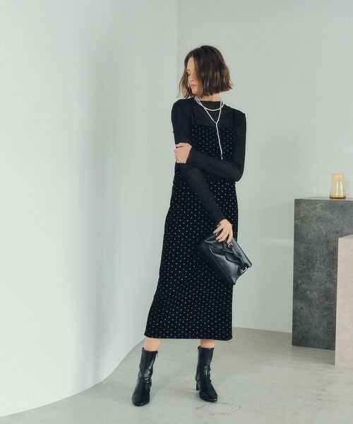 YECCA VECCA（イェッカヴェッカ）の「グリッタードットベロアナロースカート（スカート・レディース・ブラック/ブラウン・FREE）」の16枚目の写真