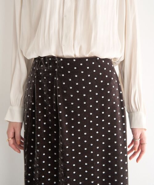 イェッカ ヴェッカ（YECCA VECCA）/グリッタードットベロアナロースカート セール】グリッタードットベロアナロースカート（スカート）｜YECCA