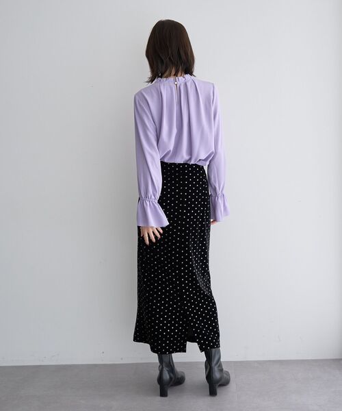 YECCA VECCA（イェッカヴェッカ）の「グリッタードットベロアナロースカート（スカート・レディース・ブラック/ブラウン・FREE）」の3枚目の写真