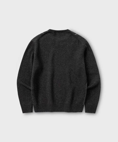 NONBLANK(ノンブランク)の「アーガイルパターンクルーネックニット_ダークグレー(ニット/セーター・メンズ・チャコール・LARGE/MEDIUM/X-LARGE)」の2枚目の写真