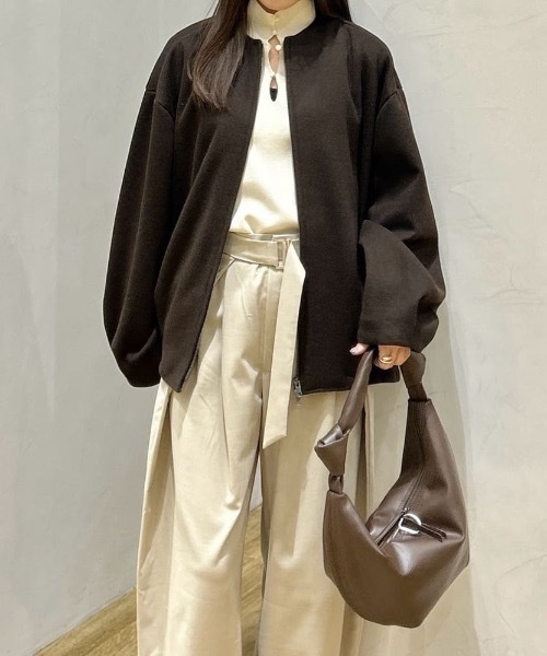 スタイルミキサー（STYLEMIXER）/ボンディングノーカラーブルゾン セール】ボンディングノーカラーブルゾン（ブルゾン）｜STYLEMIXER