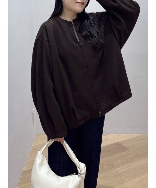 セール】ボンディングノーカラーブルゾン（ブルゾン）｜STYLEMIXER