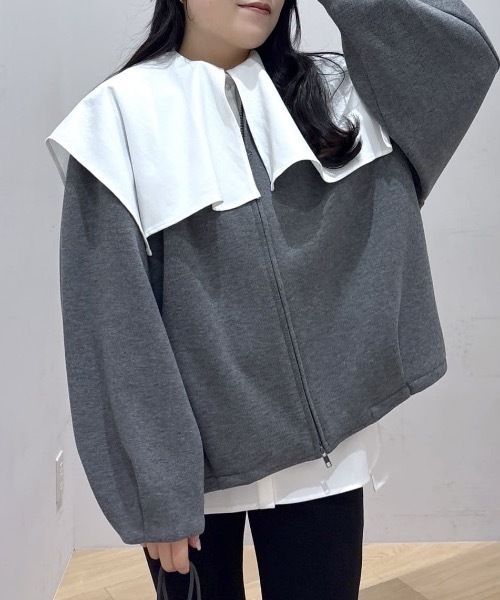 セール】ボンディングノーカラーブルゾン（ブルゾン）｜STYLEMIXER