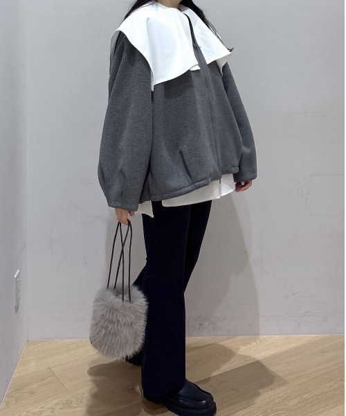 セール】ボンディングノーカラーブルゾン（ブルゾン）｜STYLEMIXER