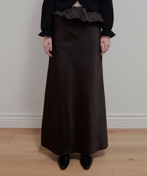 AOPT(アオプト)の「BALLOON DETAIL SATIN SKIRT - BLACK(スカート・レディース・その他・SMALL/MEDIUM)」の1枚目の写真