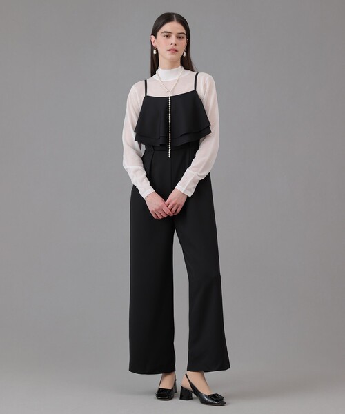 ダブルクロスフリルサロペットパンツ（サロペット/オーバーオール