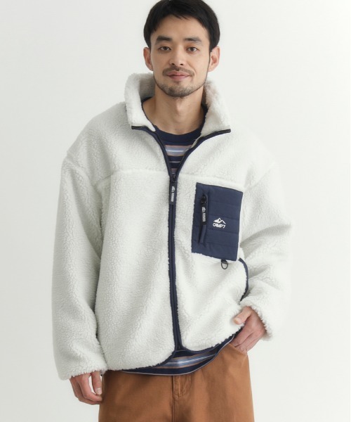 ポプアセット17番 セール】【CAMP7】ボアフルジップスタンドネックブルゾン (ショート丈