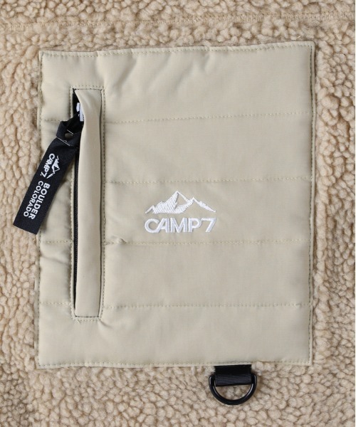 CAMP7(キャンプセブン)の「CAMP7(キャンプ7)【メンズ】ボアフルジップスタンドネックブルゾン(ブルゾン・メンズ・ベージュ/ダークグレー/ホワイト・L/XL/S/M)」の5枚目の写真