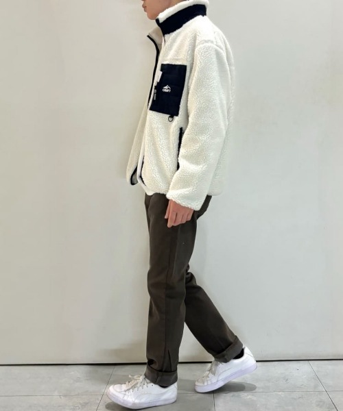 CAMP7(キャンプセブン)の「CAMP7(キャンプ7)【メンズ】ボアフルジップスタンドネックブルゾン(ブルゾン・メンズ・ベージュ/ダークグレー/ホワイト・L/XL/S/M)」の13枚目の写真