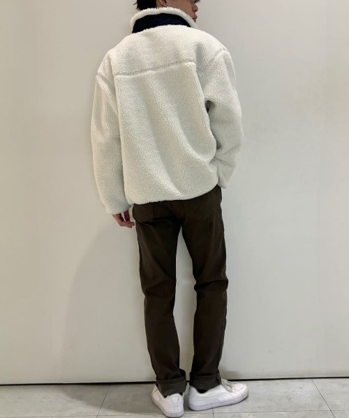 セール】【CAMP7】ボアフルジップスタンドネックブルゾン (ショート丈