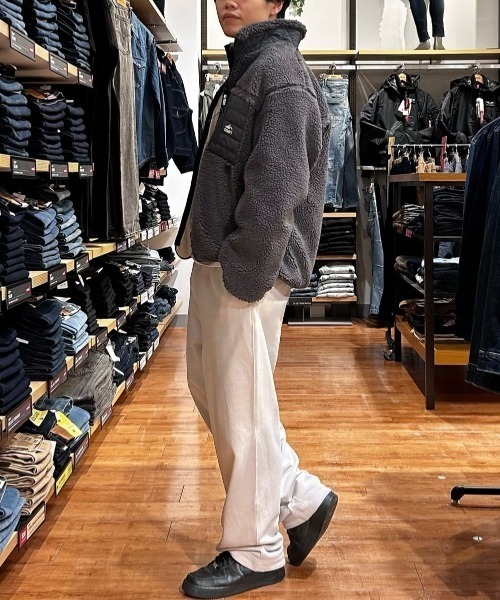 セール】【CAMP7】ボアフルジップスタンドネックブルゾン (ショート丈