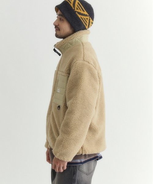 セール】【CAMP7】ボアフルジップスタンドネックブルゾン (ショート丈