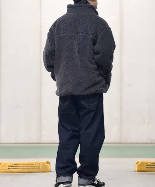 CAMP7】ボアフルジップスタンドネックブルゾン (ショート丈 / 保温性