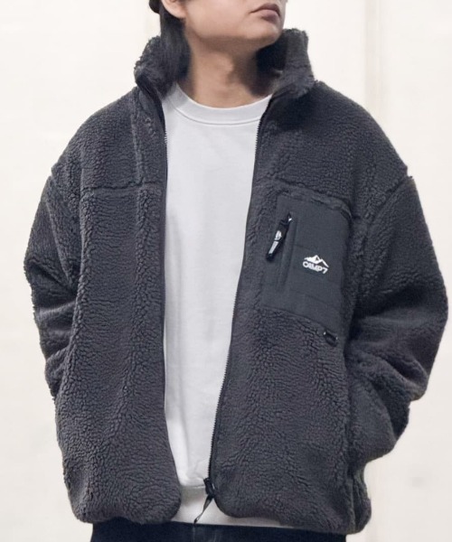 CAMP7(キャンプセブン)の「CAMP7(キャンプ7)【メンズ】ボアフルジップスタンドネックブルゾン(ブルゾン・メンズ・ベージュ/ダークグレー/ホワイト・L/XL/S/M)」の20枚目の写真