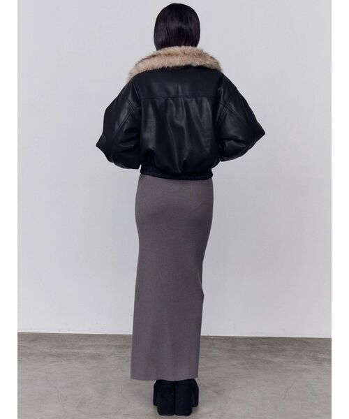 EMODA（エモダ）の「フロントボタンリブニットワンピース（ワンピース・レディース・ブラウン/ブラック/グレー・FREE）」の11枚目の写真