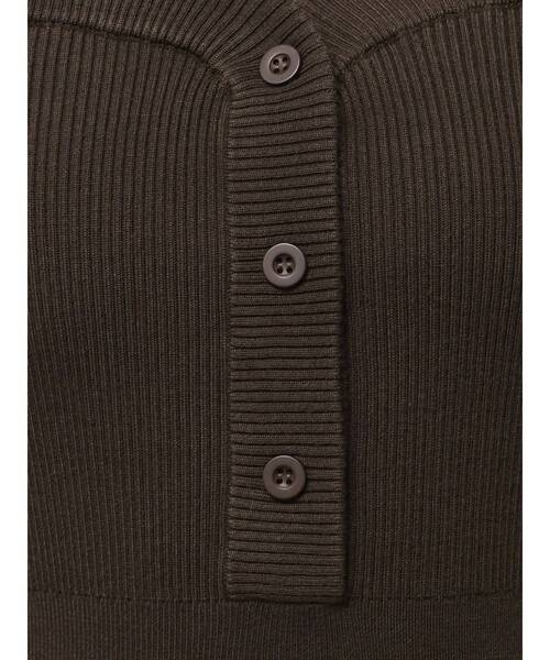 EMODA（エモダ）の「フロントボタンリブニットワンピース（ワンピース・レディース・ブラウン/ブラック/グレー・FREE）」の5枚目の写真