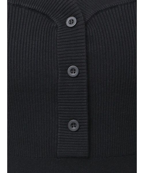 EMODA（エモダ）の「フロントボタンリブニットワンピース（ワンピース・レディース・ブラウン/ブラック/グレー・FREE）」の4枚目の写真