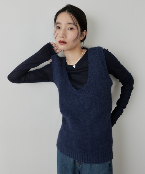 モヘアライクニットベスト（ニット/セーター）｜HANNE（アン）の