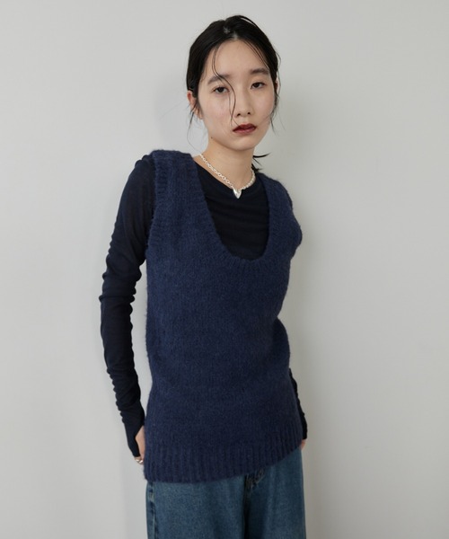 セール】モヘアライクニットベスト（ニット/セーター）｜HANNE（アン