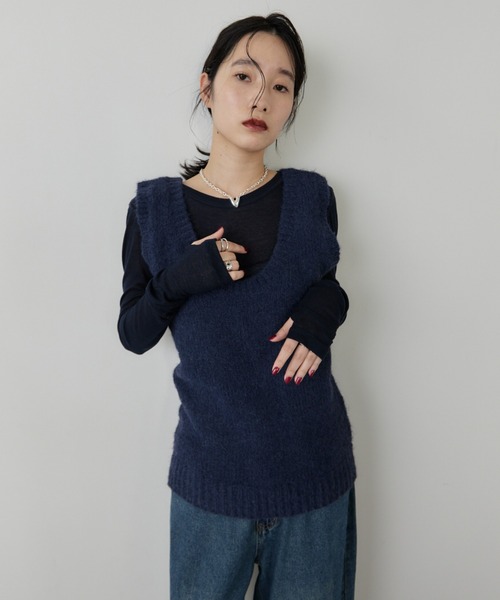 モヘアライクニットベスト（ニット/セーター）｜HANNE（アン）の