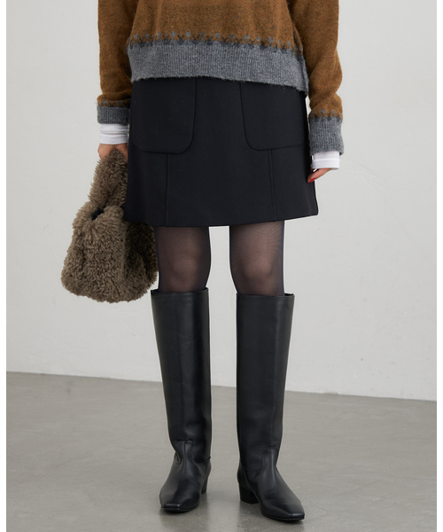 IENA(イエナ)の「《追加》FLEXウールライトミニスカート(スカート・レディース・ブラウン/ブラック・38/36)」の2枚目の写真